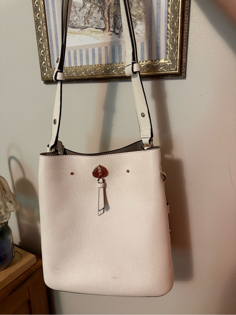 Kate Spade Marti White Leather Shoulder Bucket Bag